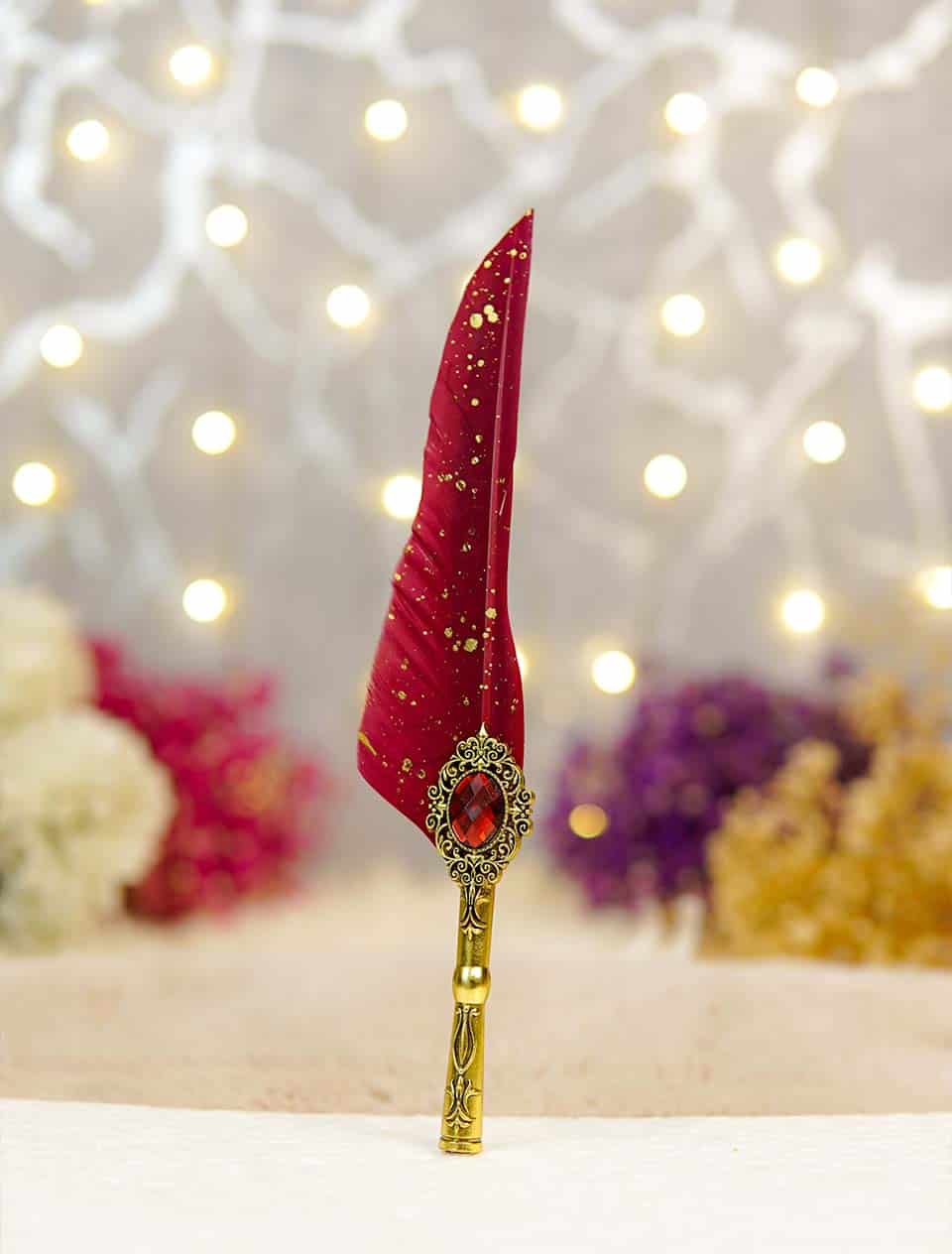 Fancy and decorative nikkah pen with red quil